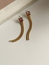 Çelik Pembe Baget Taşlı Küpe (5 Cm)