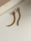 Çelik Pembe Baget Taşlı Küpe (5 Cm)