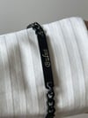 Çelik Siyah İsim Yazdırılabilir Künye Bileklik (21 Cm)