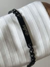Çelik Siyah İsim Yazdırılabilir Künye Bileklik (21 Cm)