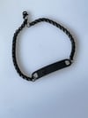 Çelik Siyah İsim Yazdırılabilir Künye Bileklik (22 Cm)