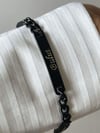 Çelik Siyah İsim Yazdırılabilir Künye Bileklik (21 Cm)