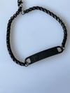 Çelik Siyah İsim Yazdırılabilir Künye Bileklik (22 Cm)