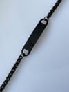 Çelik Siyah İsim Yazdırılabilir Künye Bileklik (22 Cm)