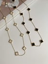 Çelik Siyah Van Cleef Kolye (63 Cm)