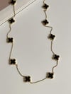 Çelik Siyah Van Cleef Kolye (63 Cm)