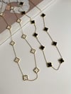 Çelik Siyah Van Cleef Kolye (63 Cm)