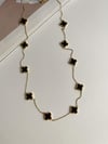 Çelik Siyah Van Cleef Kolye (63 Cm)