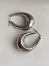 Çelik Steel Gümüş Renk Oval Halka Küpe (3 Cm)