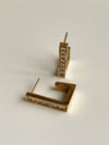 Çelik Steel Kare Taşlı Küpe (2 Cm)
