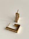 Çelik Steel Kare Taşlı Küpe (2 Cm)