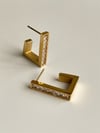 Çelik Steel Kare Taşlı Küpe (2 Cm)