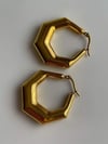 Çelik Steel Köşeli Halka Küpe (3.5 Cm)