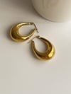 Çelik Steel Oval Halka Küpe (3 Cm)