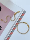 Çelik Su Yolu Gold Taşlı Bileklik (21 Cm)