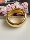 Gold Bombeli Vintage Yaylı Kelepçe Bileklik 