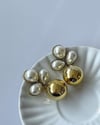 Gold Topçuklu İncili Küpe (3 Cm)