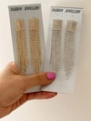 İthal Gümüş Renk Zirkon Taşlı Uzun Küpe (10 Cm)