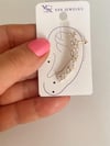 Özel Kaplama Baget Taşlı Tekli Ear Cuff Küpe (4 Cm