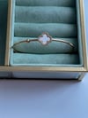 Özel Kaplama Beyaz Taşlı Van Cleef Minimal Kelepçe Bileklik 