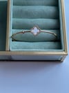 Özel Kaplama Beyaz Taşlı Van Cleef Minimal Kelepçe Bileklik 