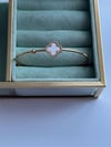 Özel Kaplama Beyaz Taşlı Van Cleef Minimal Kelepçe Bileklik 