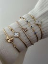 Özel Kaplama Beyaz Van Cleef Minimal Kelepçe Bileklik 