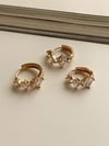 Özel Kaplama Gold Baget Taşlı Üçlü Set Halka Küpe (1.60 Cm)