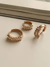 Özel Kaplama Gold Baget Taşlı Üçlü Set Halka Küpe (1.70 Cm)