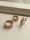 Özel Kaplama Gold Baget Taşlı Üçlü Set Halka Küpe (1.70 Cm)