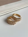 Özel Kaplama Gold Renk Baget Taşlı Halka Küpe (1.80 Cm)