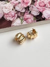 Özel Kaplama Gold Renk Bombeli Küpe (1 Cm)