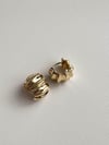 Özel Kaplama Gold Renk Bombeli Küpe (1 Cm)