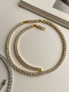 Özel Kaplama Gold Renk İri Taşlı Su Yolu Kolye (45 Cm)