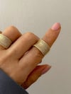 Özel Kaplama Gold Zirkon Taşlı Numaralı Yüzük (17 Numara)
