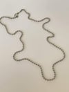 Özel Kaplama Gümüş Renk Topçuklu Uzun Kolye (35 Cm)