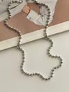Özel Kaplama Gümüş Renk Topçuklu Uzun Kolye (60 Cm)