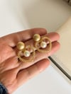 Özel Kaplama İncili Kalp Küpe (3 Cm)