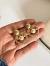 Özel Kaplama İncili Kalp Küpe (3 Cm)