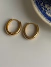 Özel Kaplama Oval Halka Küpe (2.5 Cm)