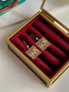 Özel Kaplama Xuping Baget Taşlı Kare Küpe (4 Cm)