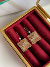 Özel Kaplama Xuping Baget Taşlı Kare Küpe (4 Cm)