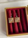 Özel Kaplama Xuping Baget Taşlı Kare Küpe (4 Cm)