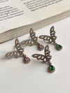 Özel Kaplama Xuping Gümüş Renk Pembe Taşlı Kelebek Küpe (2.5 Cm)