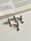 Özel Kaplama Xuping Gümüş Renk Pembe Taşlı Kelebek Küpe (2.5 Cm)