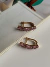 Özel Kaplama Xuping Pembe Baget Taşlı Küpe (2 Cm)