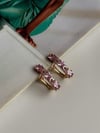 Özel Kaplama Xuping Pembe Baget Taşlı Küpe (2 Cm)
