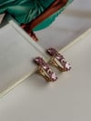 Özel Kaplama Xuping Pembe Baget Taşlı Küpe (2 Cm)