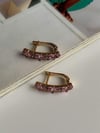 Özel Kaplama Xuping Pembe Baget Taşlı Küpe (2 Cm)