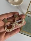 Özel Kaplama Zirkon Taşlı İncili Halka Küpe (4.5 Cm)